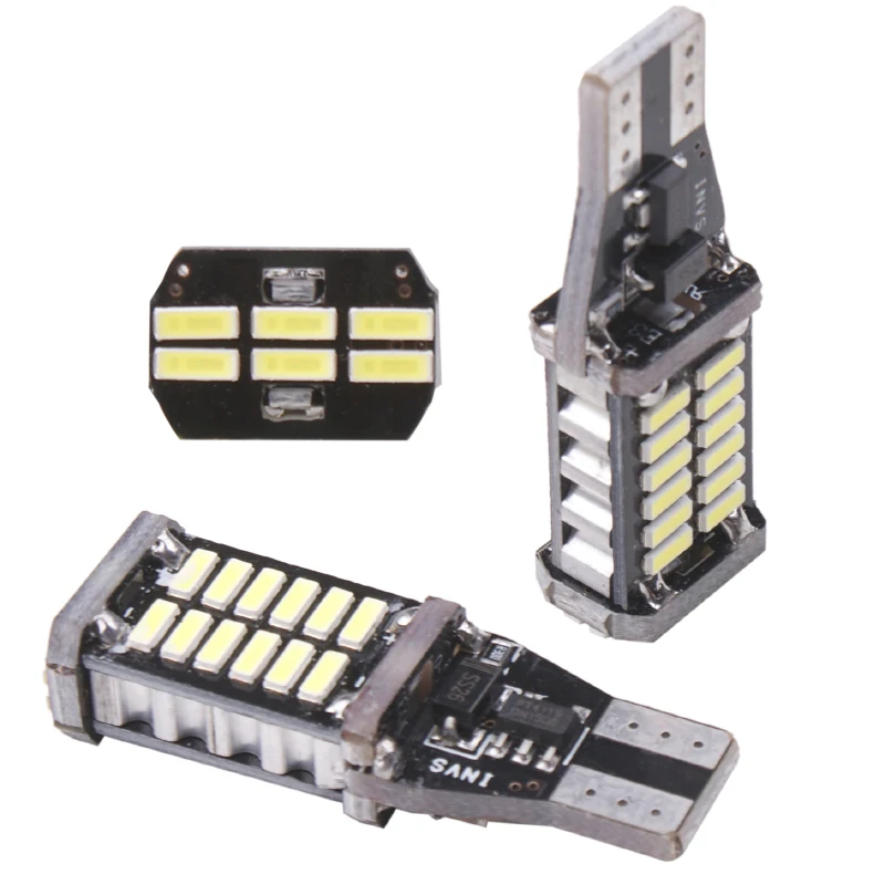 Светодиодсветодиодный лампы заднего хода RXZ T15 W16W 2 шт. 920 921 912 Canbus 4014 30SMD