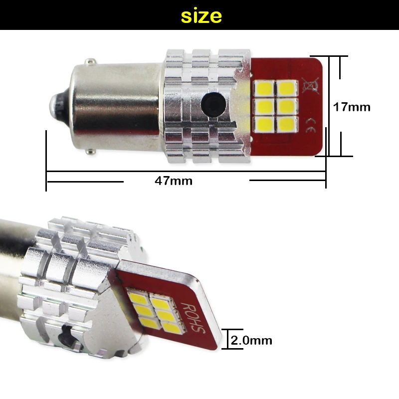 IJDM P21W светодиодные лампы 7443 W21W 1156 T20 W21/5 W 7440 bay15d Автомобильные DRL SMD белый красный