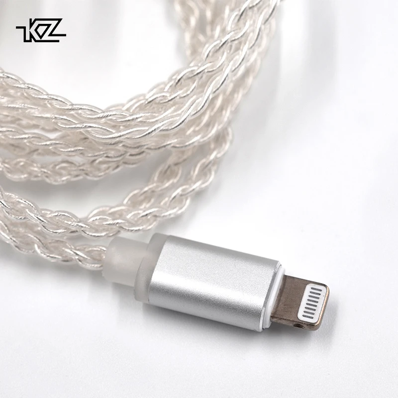 

KZ Lightn ing Dock Cable MMCX/2Pin Connector Plated Silver Cable Use For SE846 KZ ZS4/ZS6/ZSA/ED16/ZST/ES4/ZS10/AS10/BA10