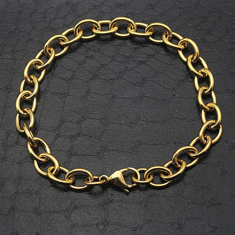 Модный браслет из цепочки, браслет в стиле панк 316L, нержавеющая сталь, звено цепи, крутой мужской браслет для мальчиков, ювелирные изделия