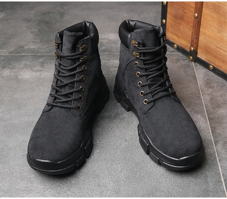 Men's Casual Shoes Motorcycle Boot Winter Tactical Ankle Boots Men Pig Leather Military Boots Men Desert Winter Combat Boot New (14)