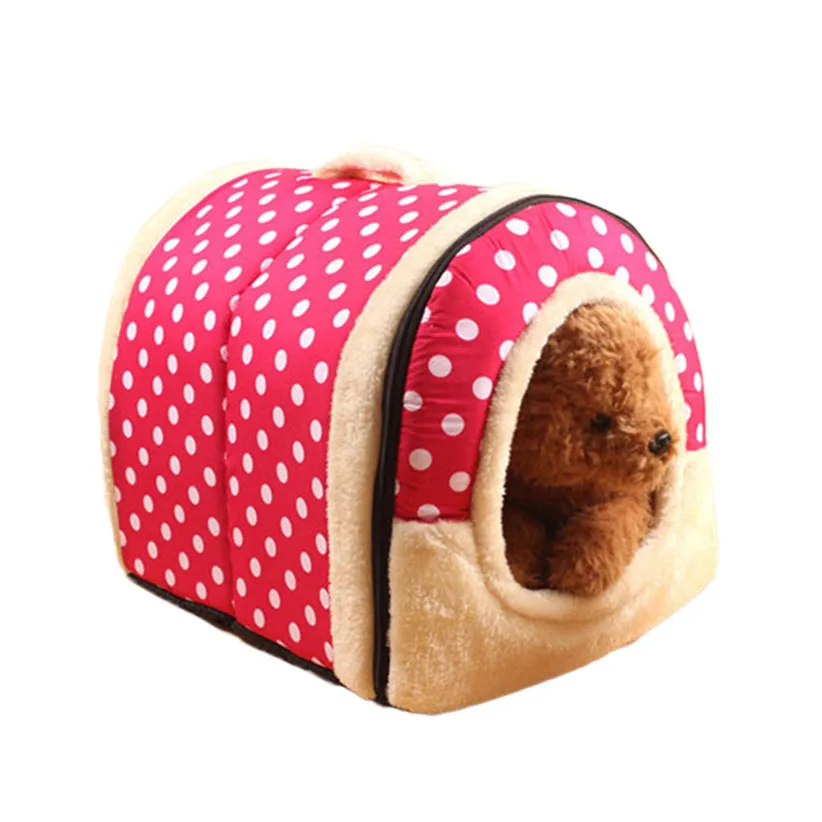 Трансер 2 в 1 розовая собака Хо использовать в помещении точечный принт зима теплая кровать для домашних животных диван кушион Кролик кошка клетка Питомник Гнездо 81206 - Цвет: hot pink