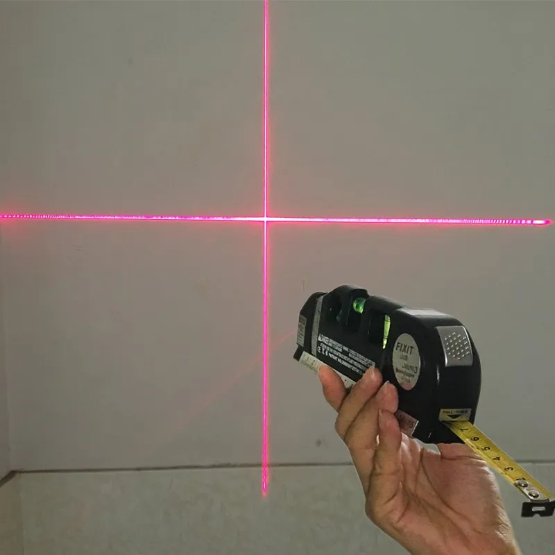 

4 in 1 Infrared Laser Level Cross Line Laser Tape 2.5M Measurment Multipurpose Hand Tool