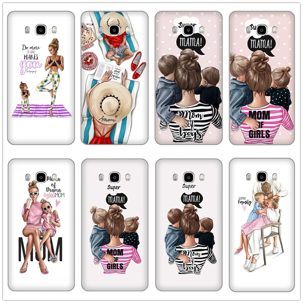 super mama mom cute baby girl bay Soft TPU Phone case For Samsung Galaxy A3 A5 A7 ON5 ON7 2016-17 NOTE9 S10 LITE PLUS Shell |