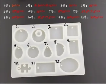 

DIY jewelry tool Silicone mould round oval square rectangular drop pendant mold with a hole handmade craft decoration mold