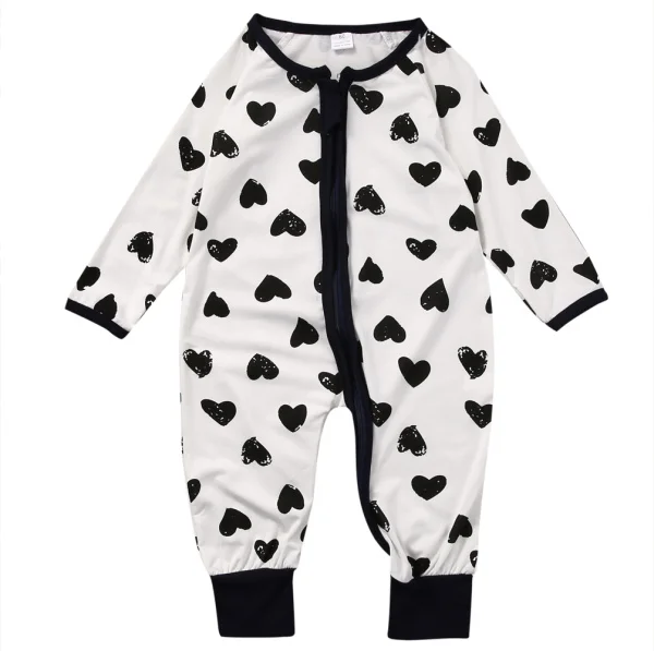 

Baby Rompers Long Sleeve Cotton Romper Clothing LovE Heart Printed Jumpsuit One Pieces for Girls Kids