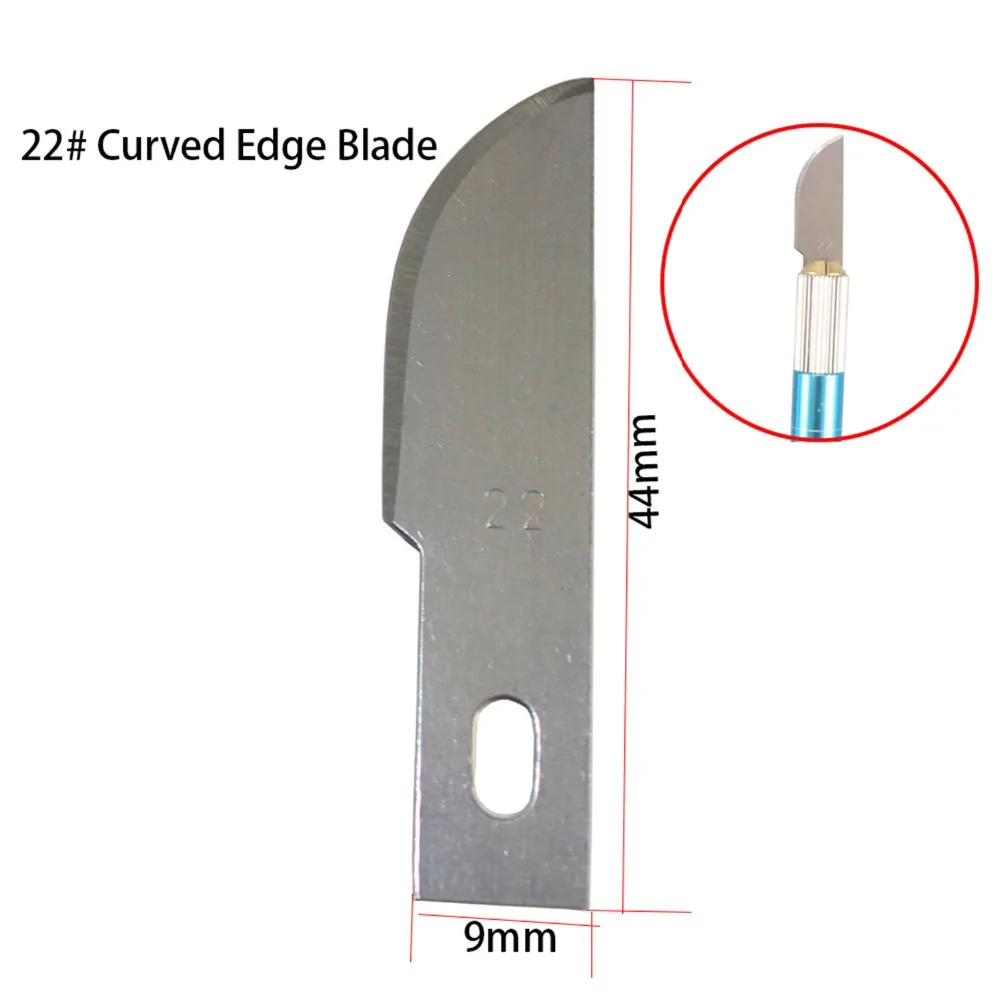 Buy 22 Large Size Curved Edge Steel Knife Blades for
