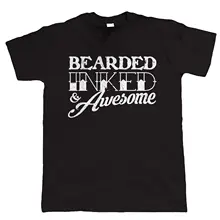 Bearded Inked & Stupenda Divertente da Uomo Barba T Shirt – Hipster Tattoo – Harajuku Tops t shirt Fashion Classic Unique