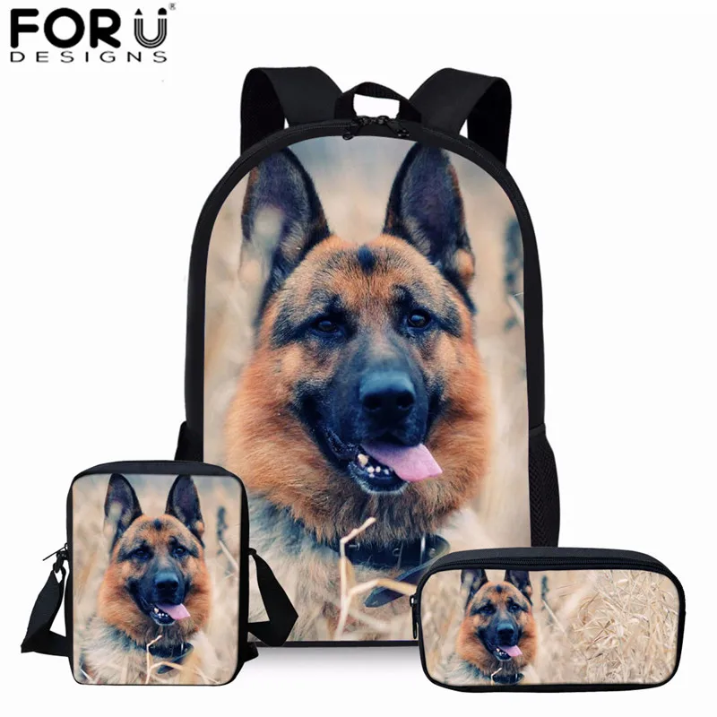 Z2817ECK FORUDESIGNS/Детская сумка для книг с изображением животных, собак, немецкой овчарки, школьная сумка, набор для мальчиков-подростков, детский школьный рюкзак с сумкой-карандашом - Цвет: Z2817ECK