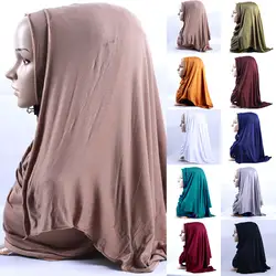 Новейшие исламские блестящие золотые блестящие простые шифоновые мусульманские хиджаб шарф платок головной убор