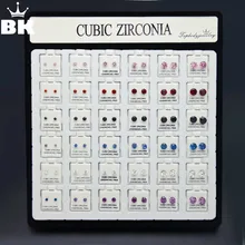 Мода 36 пар/уп. женские круглые AAA CZ стразы серьги-гвоздики для женщин модный стиль смешанные цвета пирсинг серьги ювелирные изделия