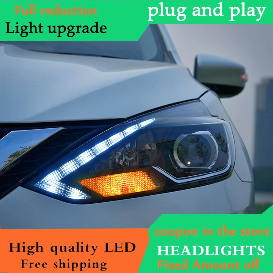

Car Styling for Nissan Sylphy Headlights 2016 Sylphy Head Lamp LED Headlight DRL Lens Headlamp H7 D2H HID Xenon bi xenon