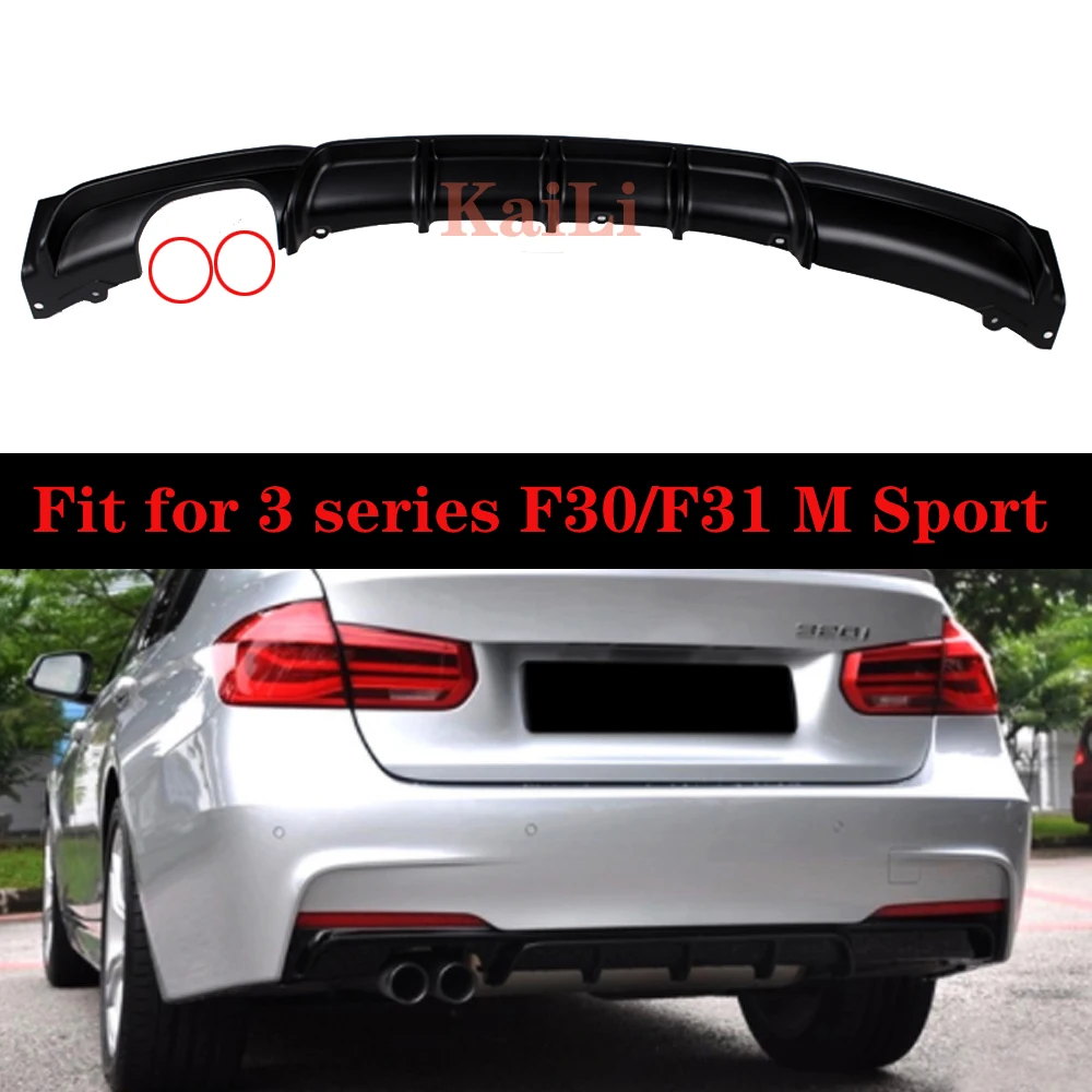 

ABS Matte Black Diffuser for BMW 3 Series F30 F31 M Sport Edition 4-door Rear Bumper Lips 318i 320i 328i 2013-2018