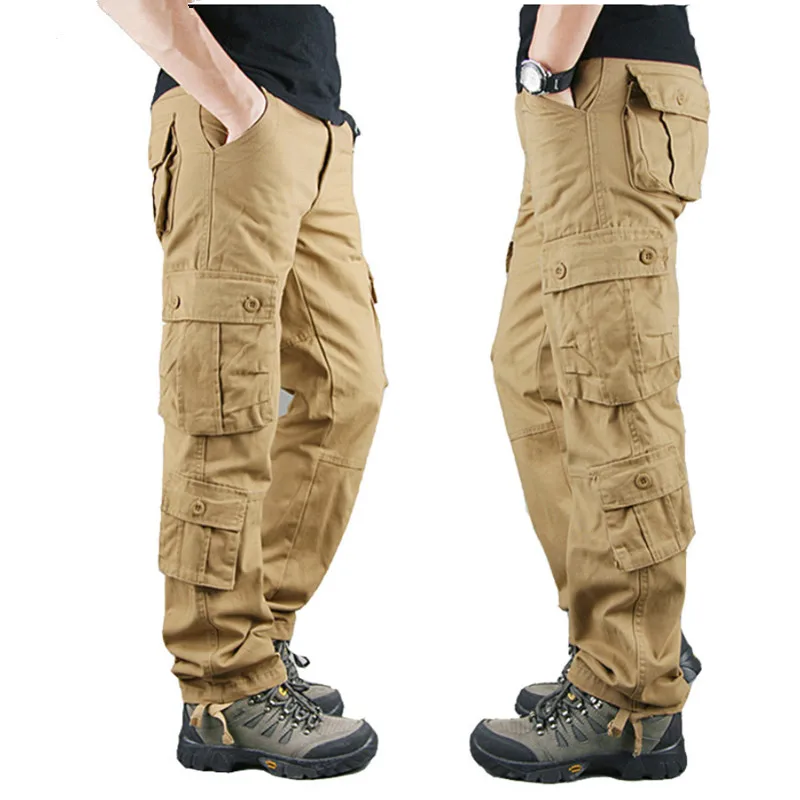 

2019 Mens Cargo Pants Military Pants Men Tactical Cargo trousers 8 Pockets Autumn Casual Cotton Pants Men Big Size Overol Hombre