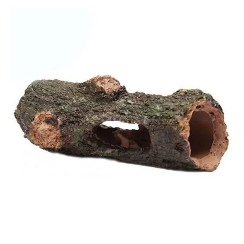 Newly Aquarium Ornament Hollow Trunk Simulation Tree Log Wood Polyresin Landscape Fish Tank Decoration Artificial Tank Supplies