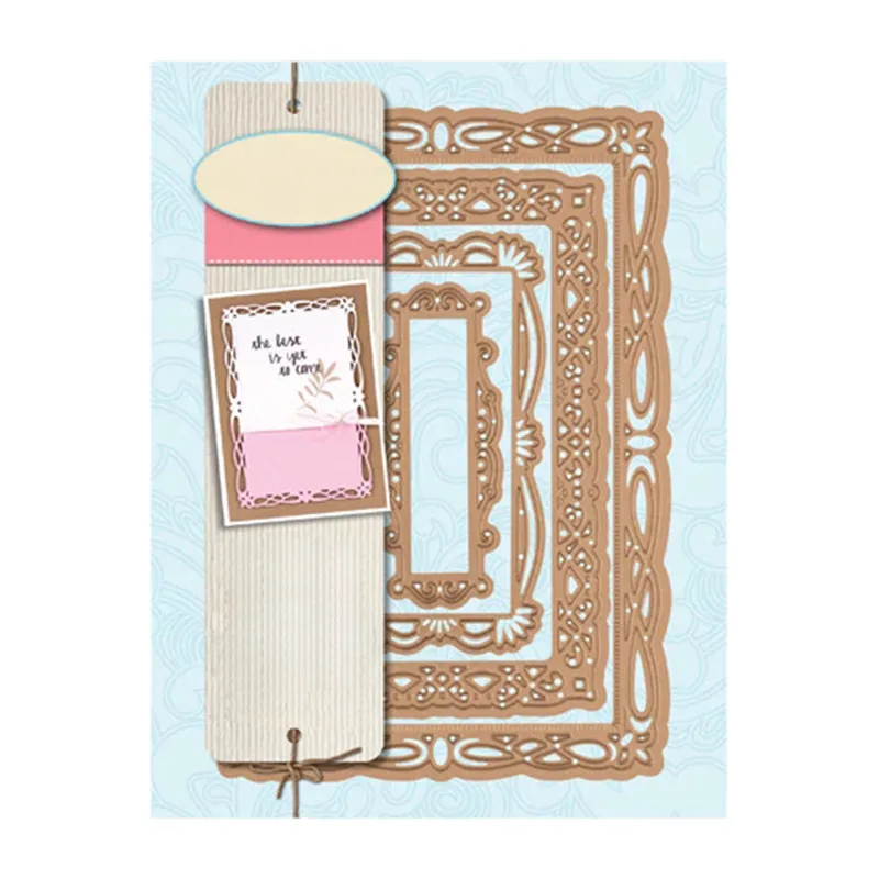 

DiyArts frame Metal Cutting Dies Scrapbooking background craft dies Card Making Embossing Rectangular Pattern new dies for 2019