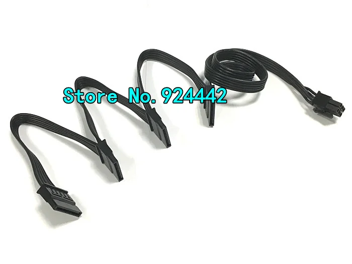 

new 6Pin Male 1 to 4 SATA 15Pin Power Supply Splitter Extension Cable 15P Power Port Multiplier for Corsair Modular PSU SF600