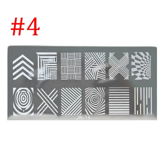 Модный дизайн полосы рисунок для нейл-арта штамп, пластины для стемпинга шаблон маникюра DIY трафарет для маникюра инструменты для ногтей-27