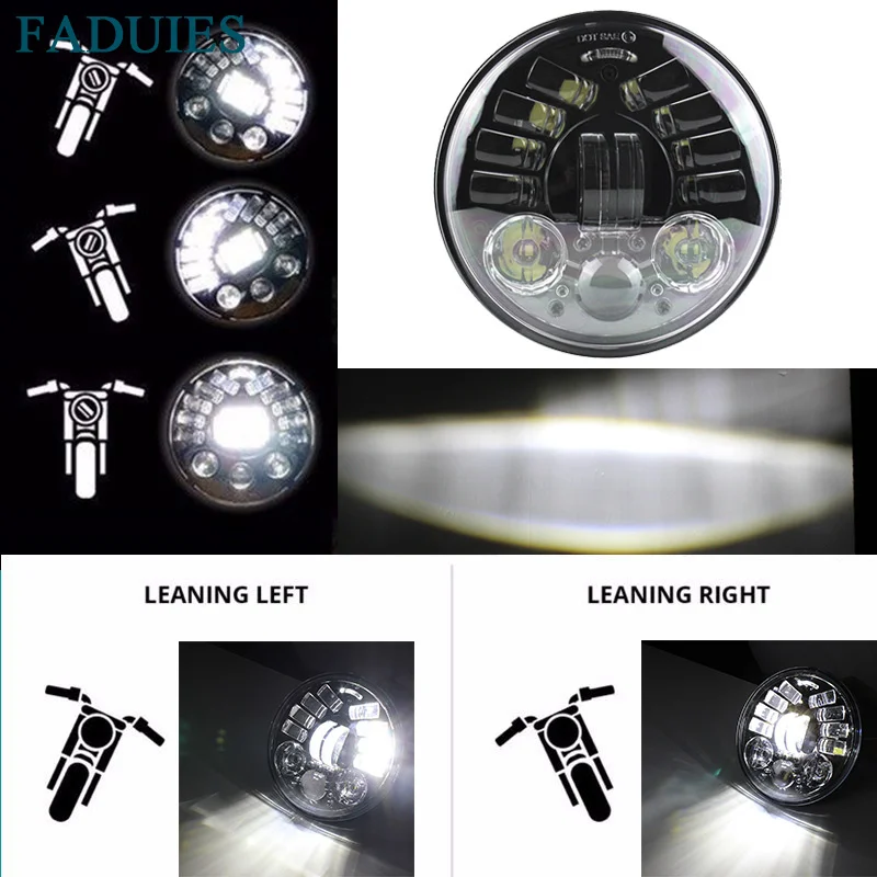 FADUIES 2018 New Motos Accessories 5.75 Adaptive Headlight Motorcycle  for Harley 5-34 Motorcycle Black Projector Daymaker (3)
