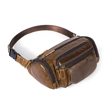 

Genuine Leather Waist Pack Bag Shoulder Cross body Messenger Chest Bags
