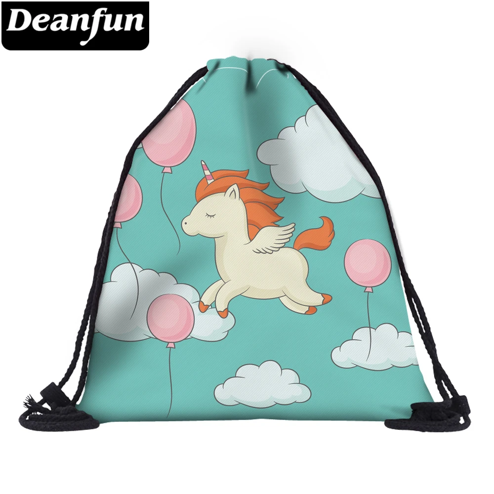 Deanfun Drawstring Bag Cute Horse Printed for Girls School Organizer Dropshipping 60108