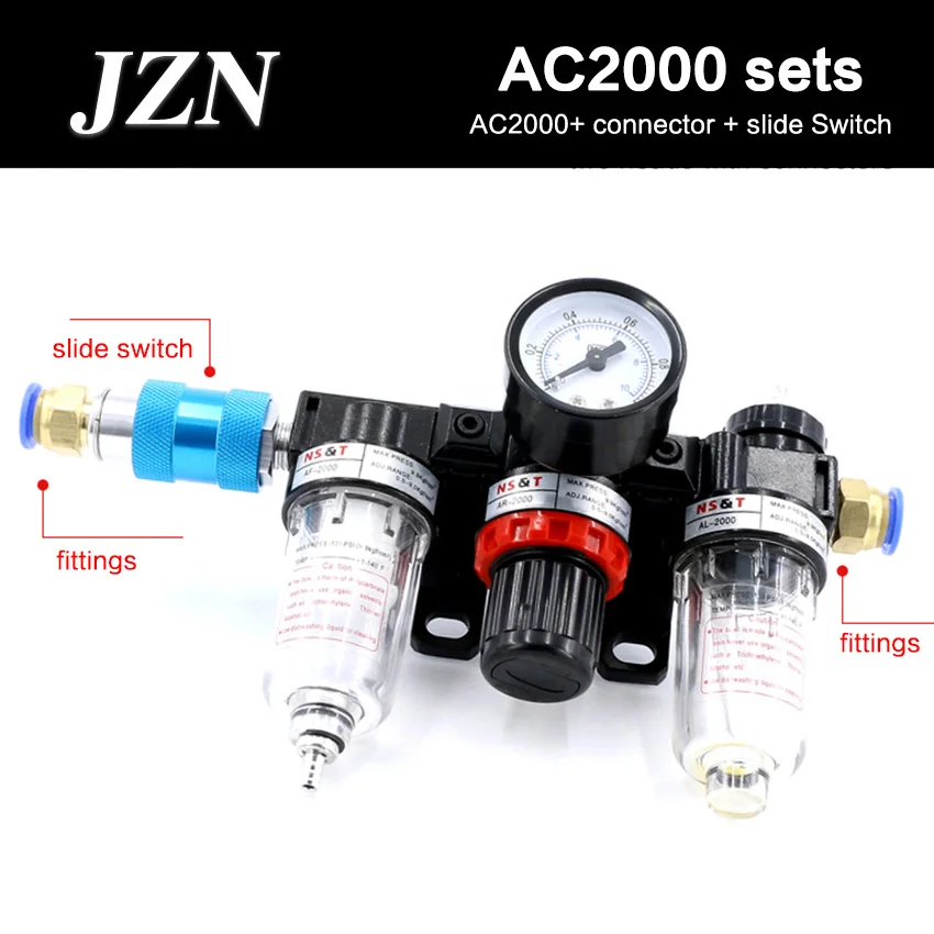 Пневматический клапан сброса воды сепаратор воздушный компрессор воздушный фильтр AC2000 подачи воздуха тройной блок AF+ AR+ AL - Цвет: 3