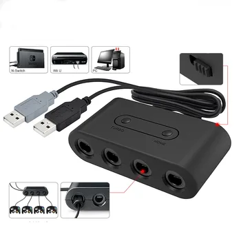 

4 Ports For GameCube GC Controllers USB Adapter Converter for Nintendo Wii U PC NGC for PC Game Accessory