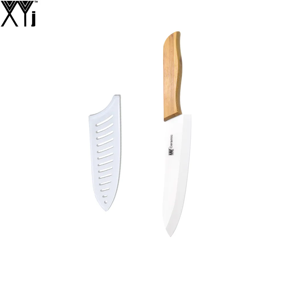 XYJ Brand Kitchen Ceramic Knife Sharp White Blade Bamboo Handle 6 Inch Chef Knife Best Professional Kitchen Knife With Covers XYJ Brand Kitchen Ceramic Knife Sharp White Blade Bamboo Handle 6 Inch Chef Knife Best Professional Kitchen Knife With Covers