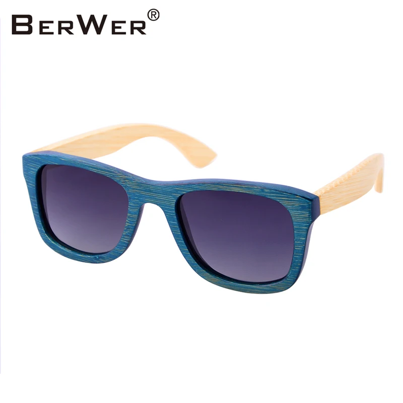 

BerWer Unisex Polarized Sunglass Men Eyeglasses Vintage Retro Wood Bamboo Sunglasses Women Brand Designer Sun Glasses