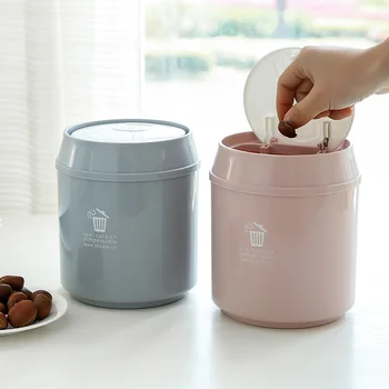 

A1 Small trash can desktop trash box creative mini cute small household desk countertop with lid trash can wx11031618