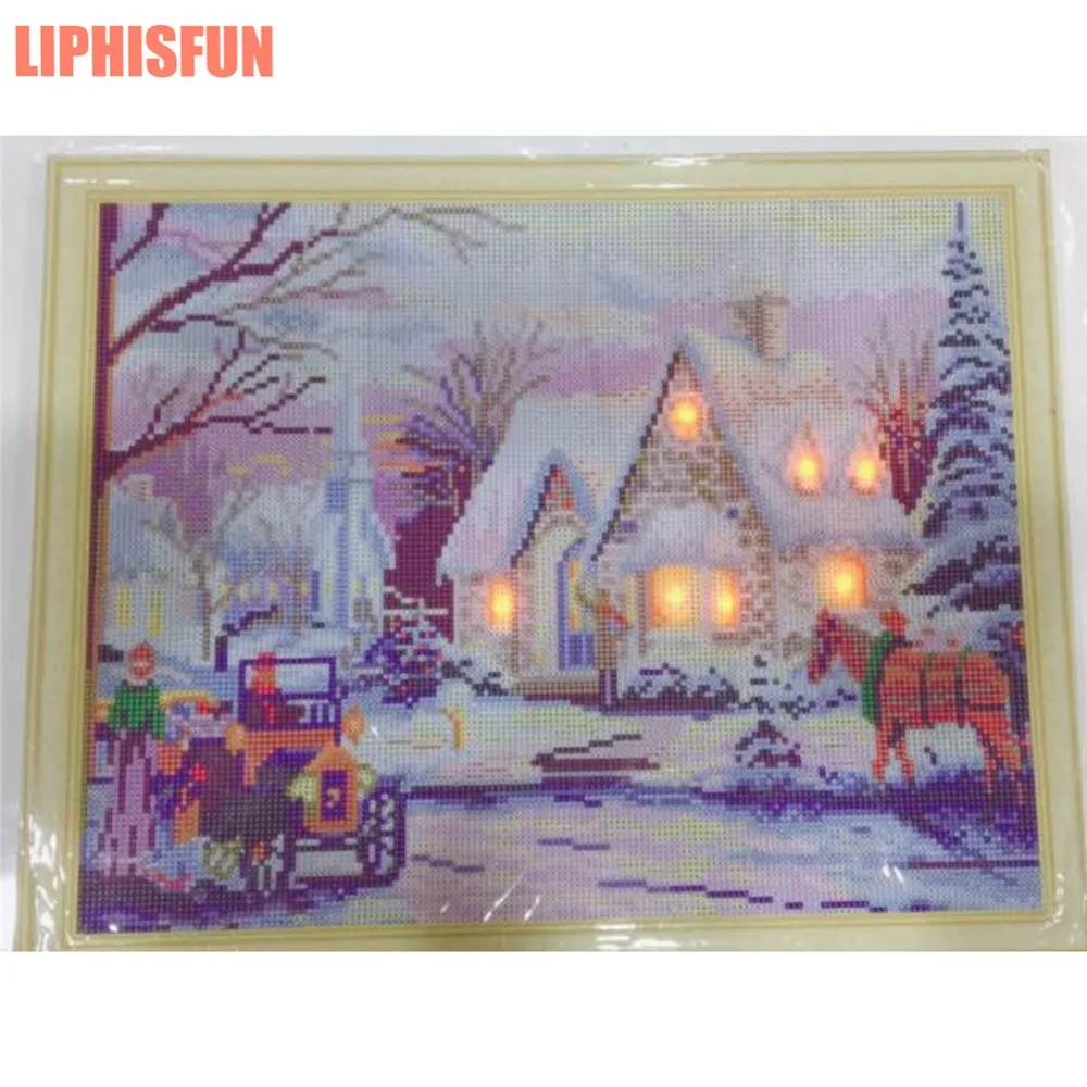 Framed LED Crystal Art Kit Diamond Painting by Numbers Kits for adults