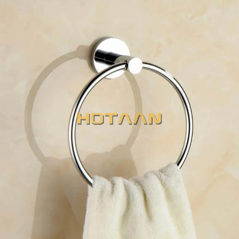 Дизайн настенный круглый хромированный цветной медный материал полотенце кольцо для полотенце Аксессуары для ванны держатель YT10191