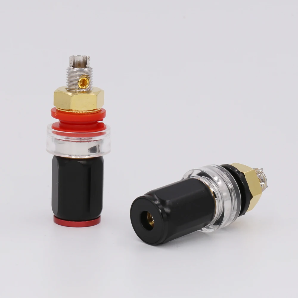 

High end performance Rhodium Plated Binding Post 4pieces speaker terminal adapter
