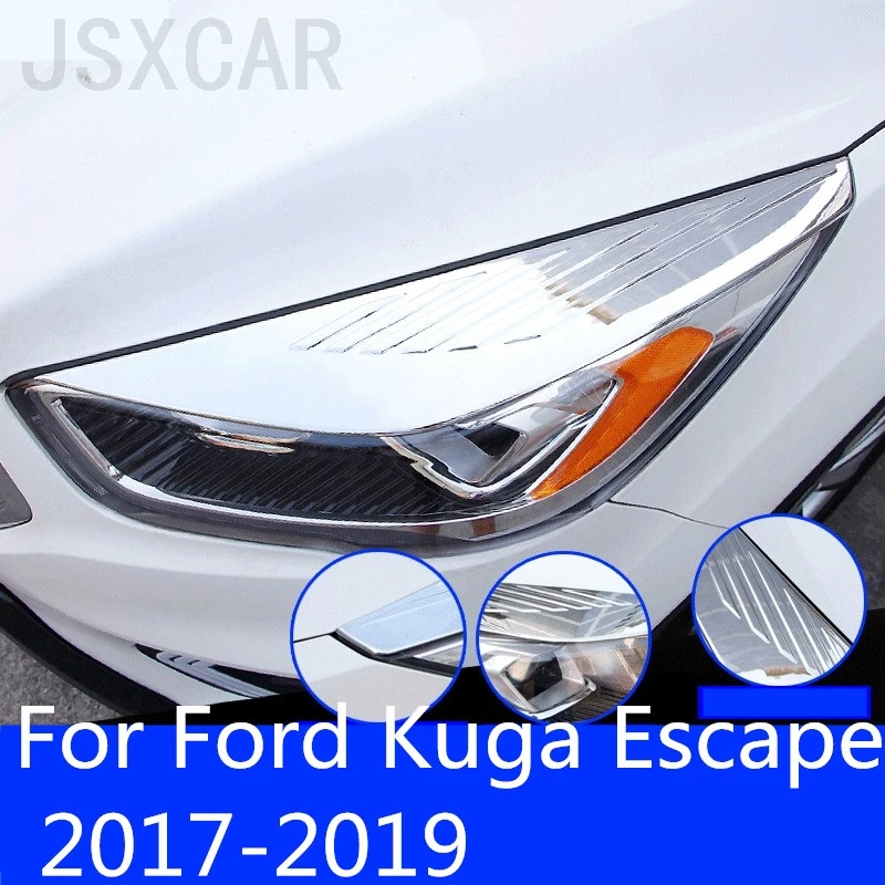 

Headlights Eyebrows Eyelids Accessories Front Headlamp Eyebrows Car Styling For Ford Kuga Escape 2017-2019