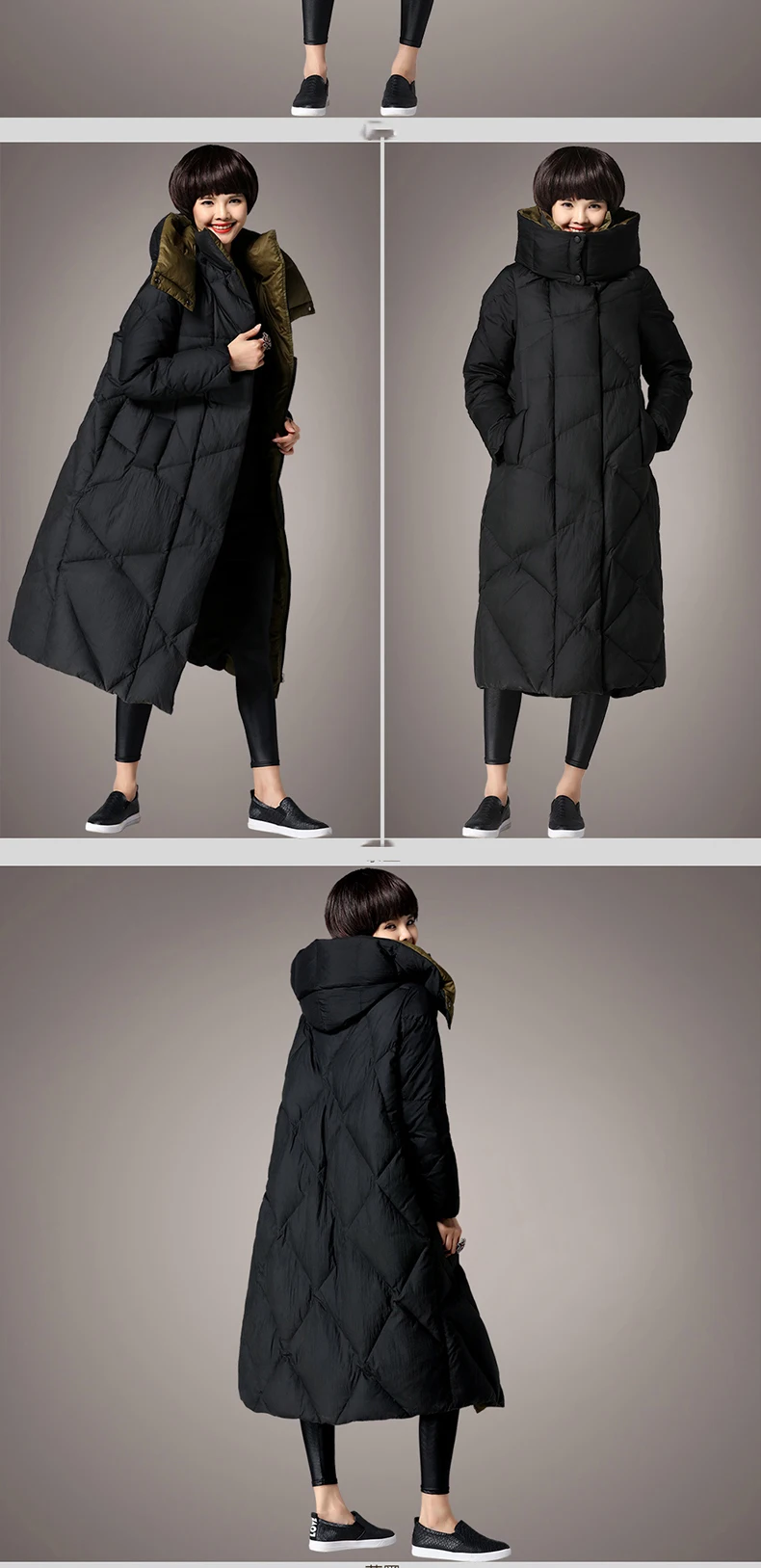 Удлиненный толстый пуховик для женщин с длинными коленями Зимний Большой размер Женская модная простая парка с капюшоном пальто для женщин WYT280