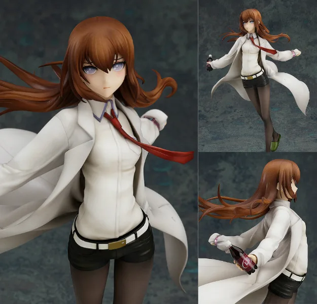 Аниме Steins ворота Makise Kurisu фигурку белый костюмы Сексуальная модель игрушечные
