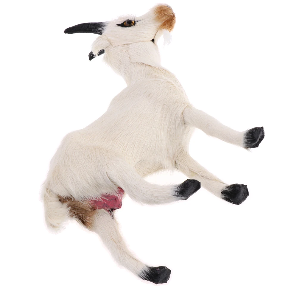Goat Model Realistic Faux Fur Simulation Farm/Yard Goat Animal Model Toys Action Figures Home Bedroom Decorative