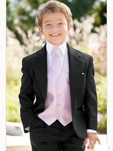 boy suits one Button Boy Tuxedos Notched Lapel Children Suit Kid Wedding/Prom Suits three piece suit (jacket+vest+pants+tie)