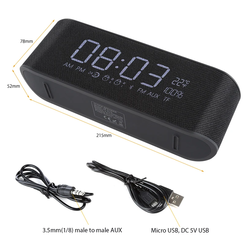 TOPROAD-Portable-Alarm-Clock-Bluetooth-Speaker-Wireless-Surround-Stereo-Cloth-Speakers-Support-Time-FM-Radio-TF (4)
