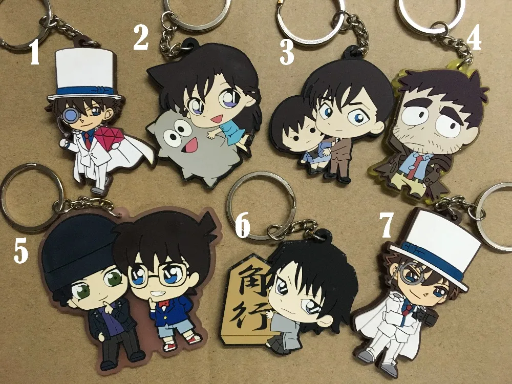 H007 Detective Conan Case Closed Anime keychain Rubber strap phone charms
