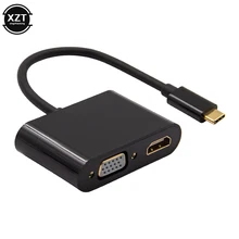 Тип/USB C к HDMI VGA адаптер 4K для samsung Galaxy S9/S8 huawei mate 20/P20 Pro USB C HDMI VGA конвертер мужчин и женщин