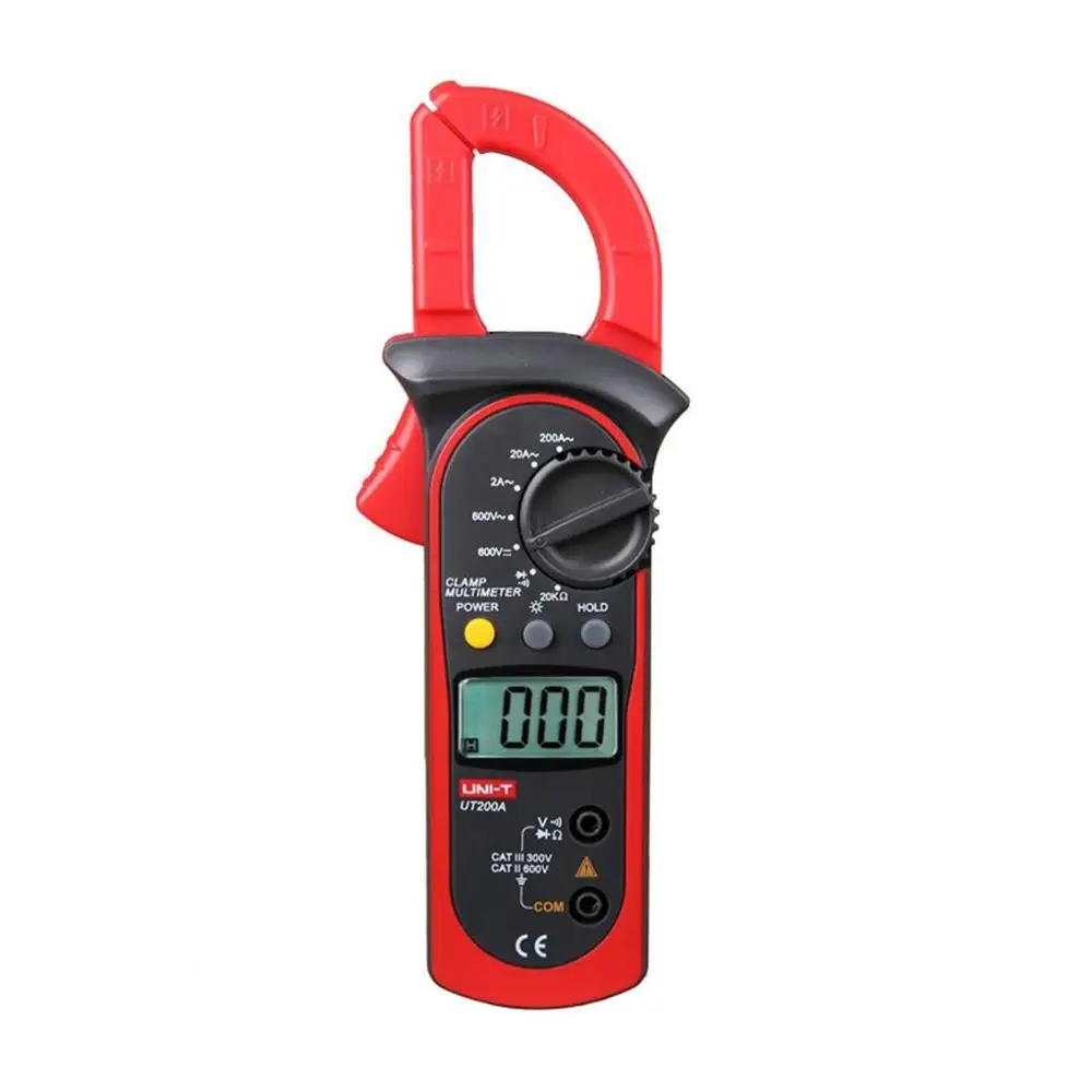 

UNI-T UT200A LCD Digital Clamp Multimeter Backlight Ohm DMM AC Current AC/DC Voltage Voltmeter Ammeter Resistance Tester