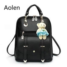 Aolen Bag fashion Woman Backpack Women Canvas Children School Bags Black Leather For Back Korean Backpacks Girls Supplies