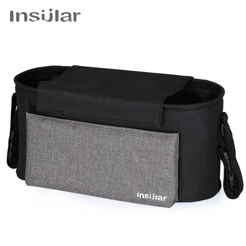 

Universal Baby Stroller Organizer with Insulated Cup Holder Mom Diaper Bags Hook Large Baby Nursing Bags Stroller Accessoris