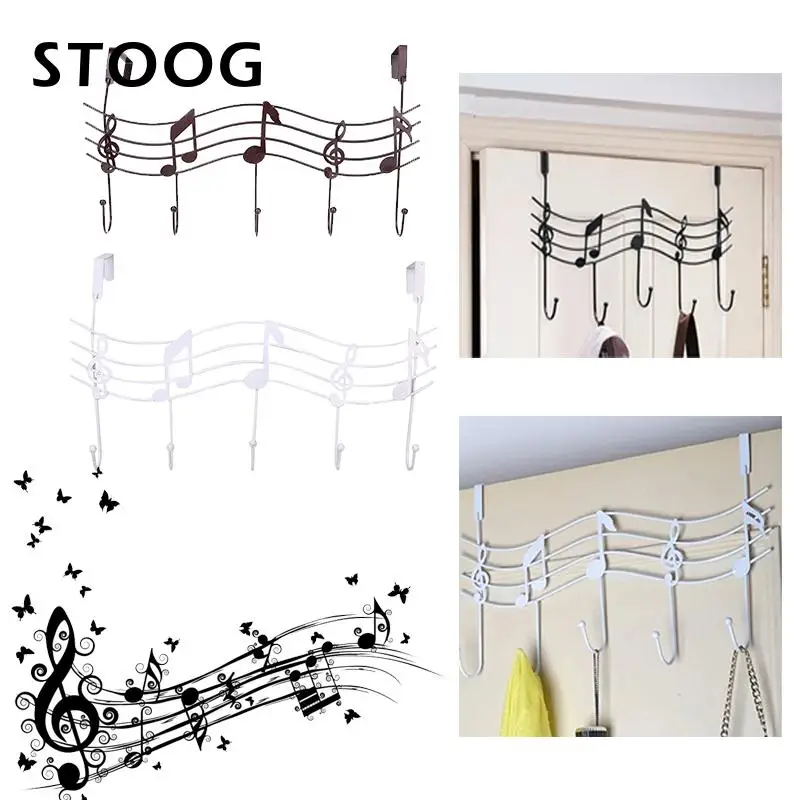 

Metal Hook Music Note Style Bathroom Wall Door Hanger Organizer Sucker
