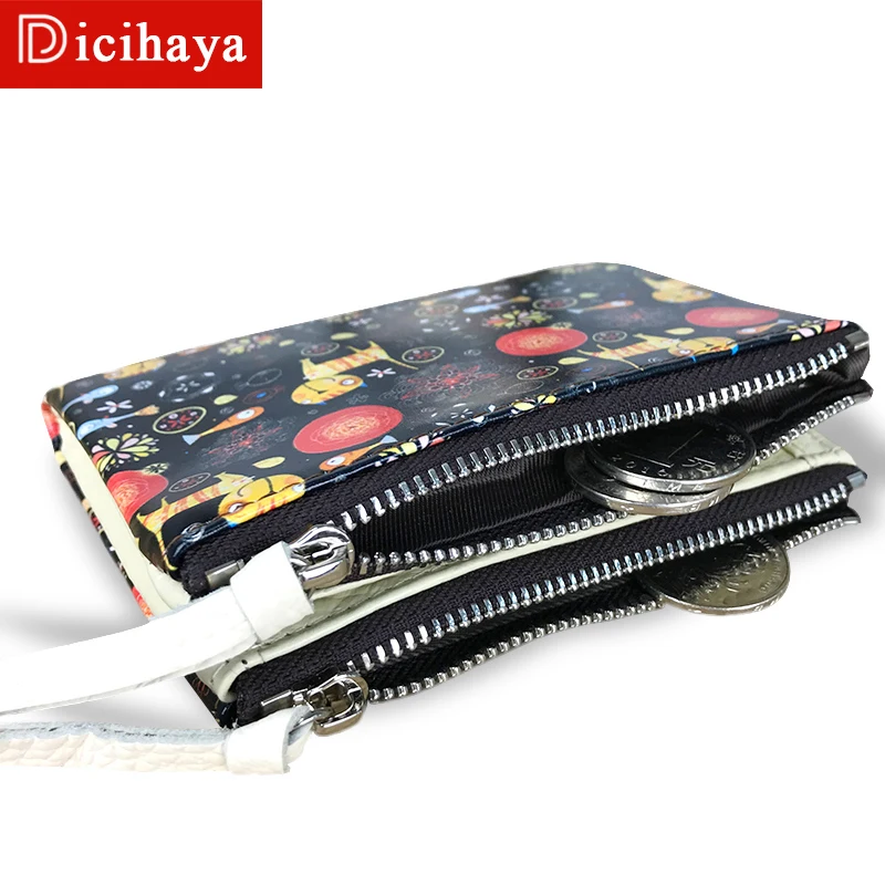 DICIHAYA модный короткий женский кошелек женские кожаные кошельки двойная молния