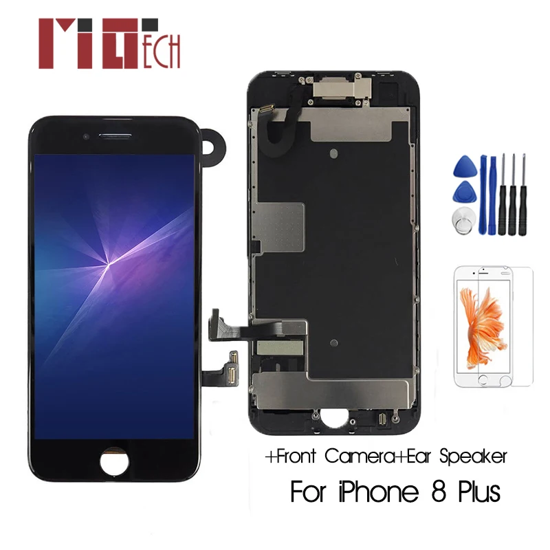

For iPhone 8 Plus LCD Display Touch Screen +Front Camera+Ear Speaker No Home Button Full Assembly For iPhone 6 6s 7 8 Plus