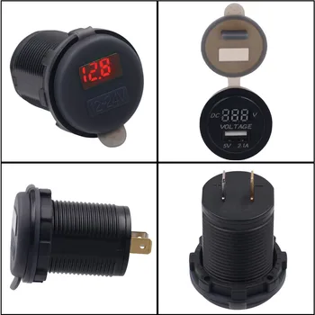 

5V 2.1A USB Charger Socket Adapter Voltmeter Outlet For Car Boat Truck Cigarette Socket Lighter For Mobile Phone Tablet GPS