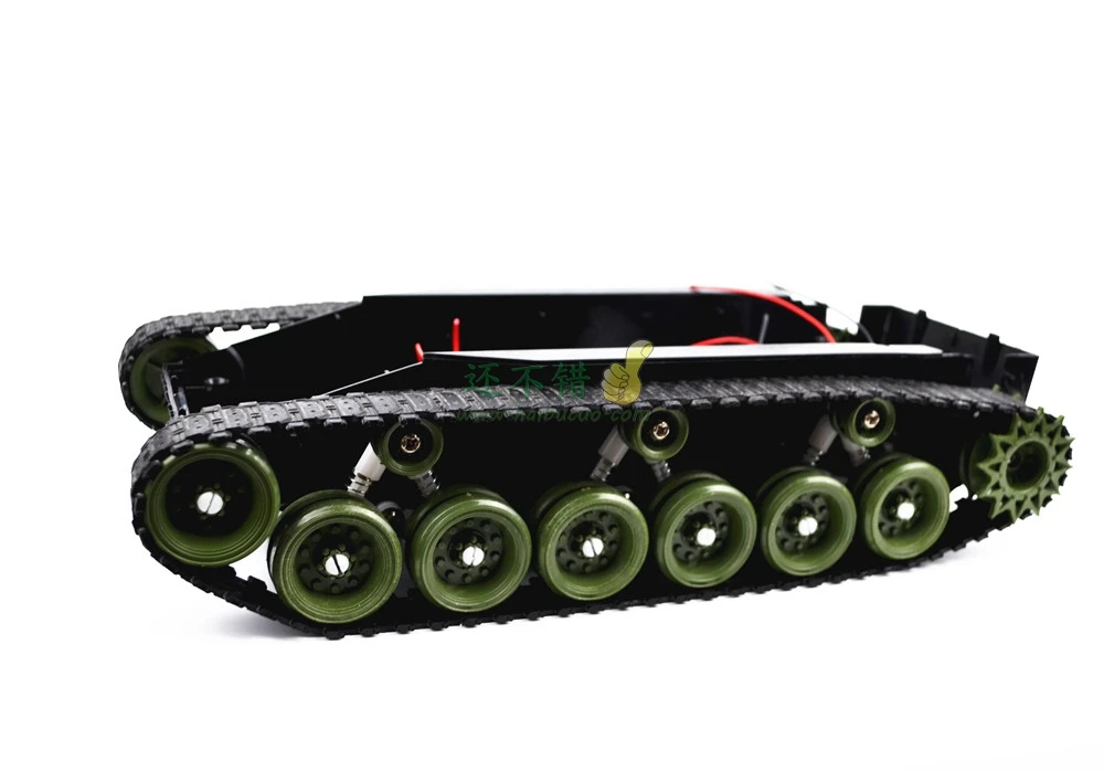 DIY 85 Light shock absorption Plastic Tank Chassis with Rubber Crawler belt Tracked Vehicle Big Size | Игрушки и хобби