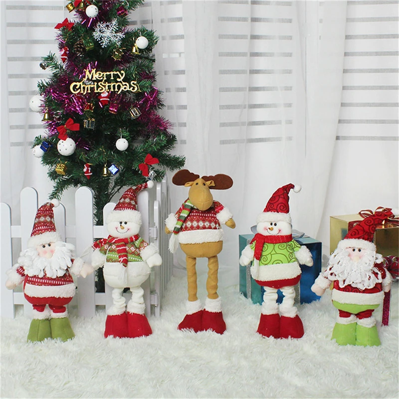 Выдвижной Рождественский Санта-Клаус/куклы-Снеговики стоящая Статуэтка Navidad Рождественские елочные украшения Детские Рождественские подарки игрушка Новинка